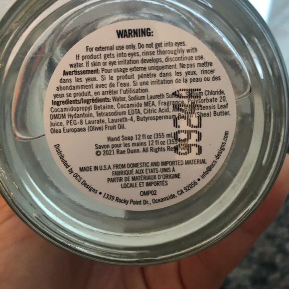 Rae Dun Glass Bottle Hand Soap - Picture 4 of 4